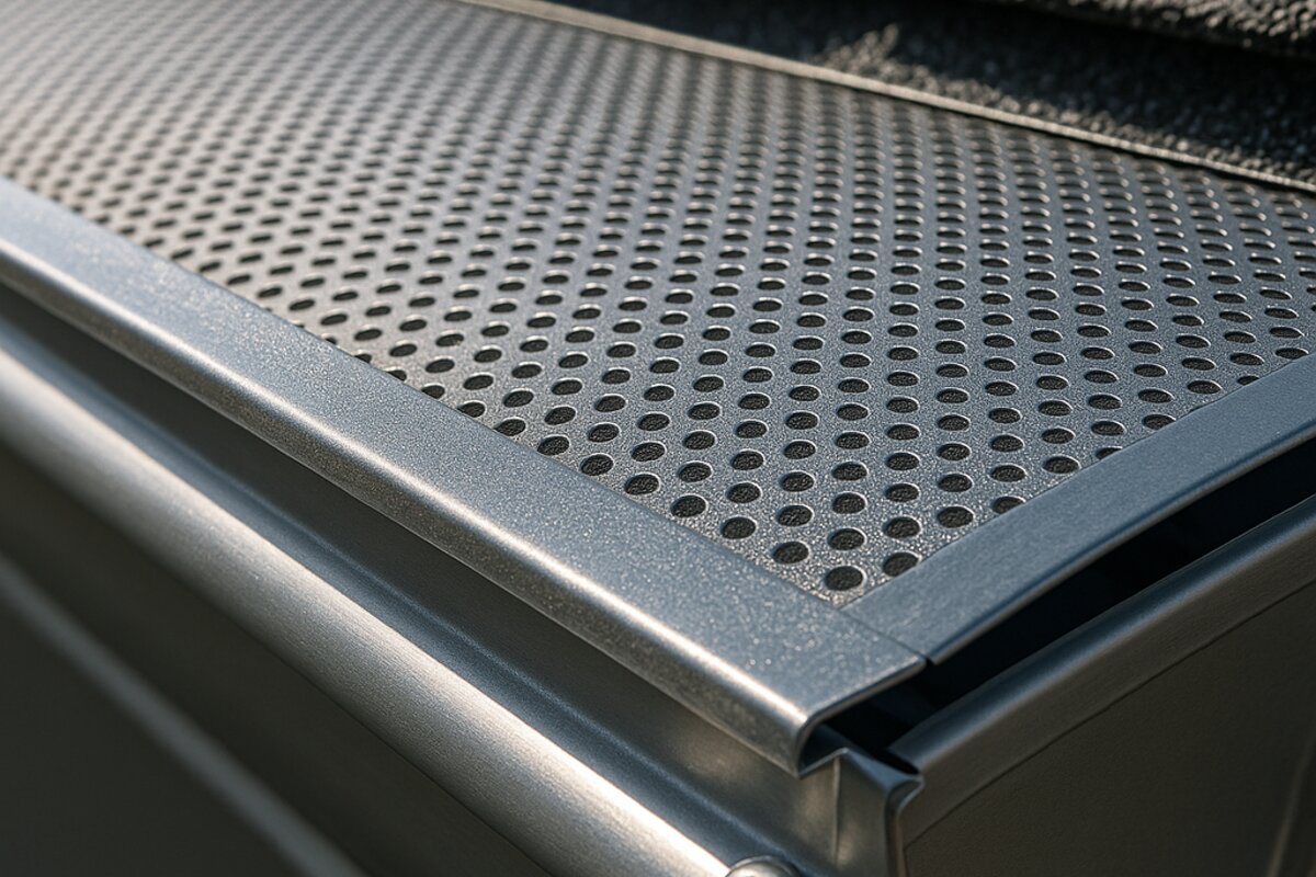 Professional gutter guards installation showing protective mesh design and debris filtering benefits